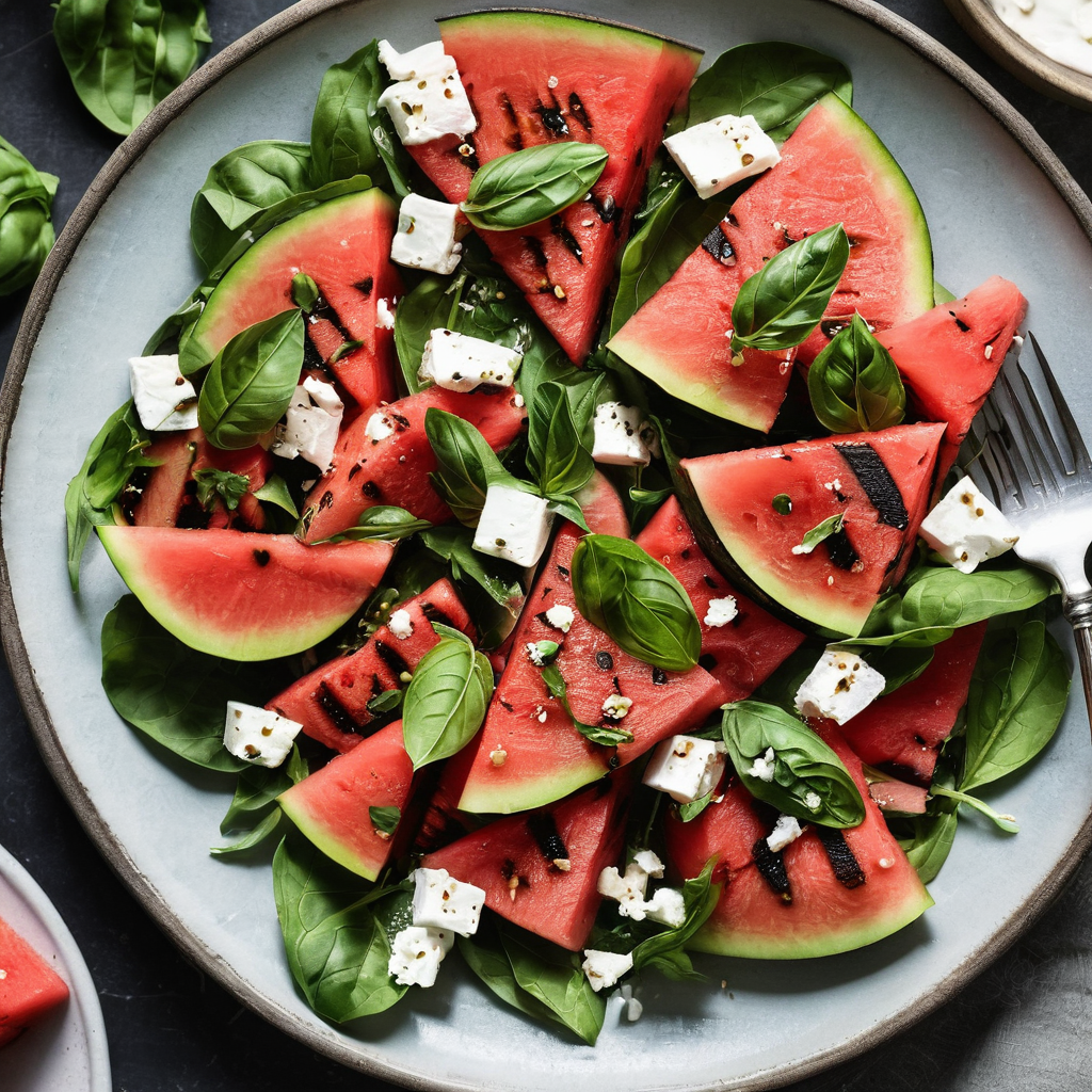 Grilled Watermelon Balsamic Salad
