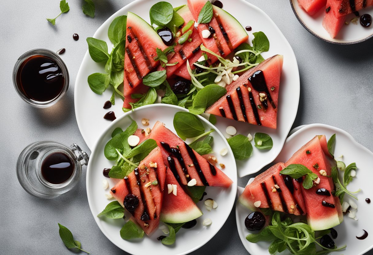 Grilled Watermelon Balsamic Salad