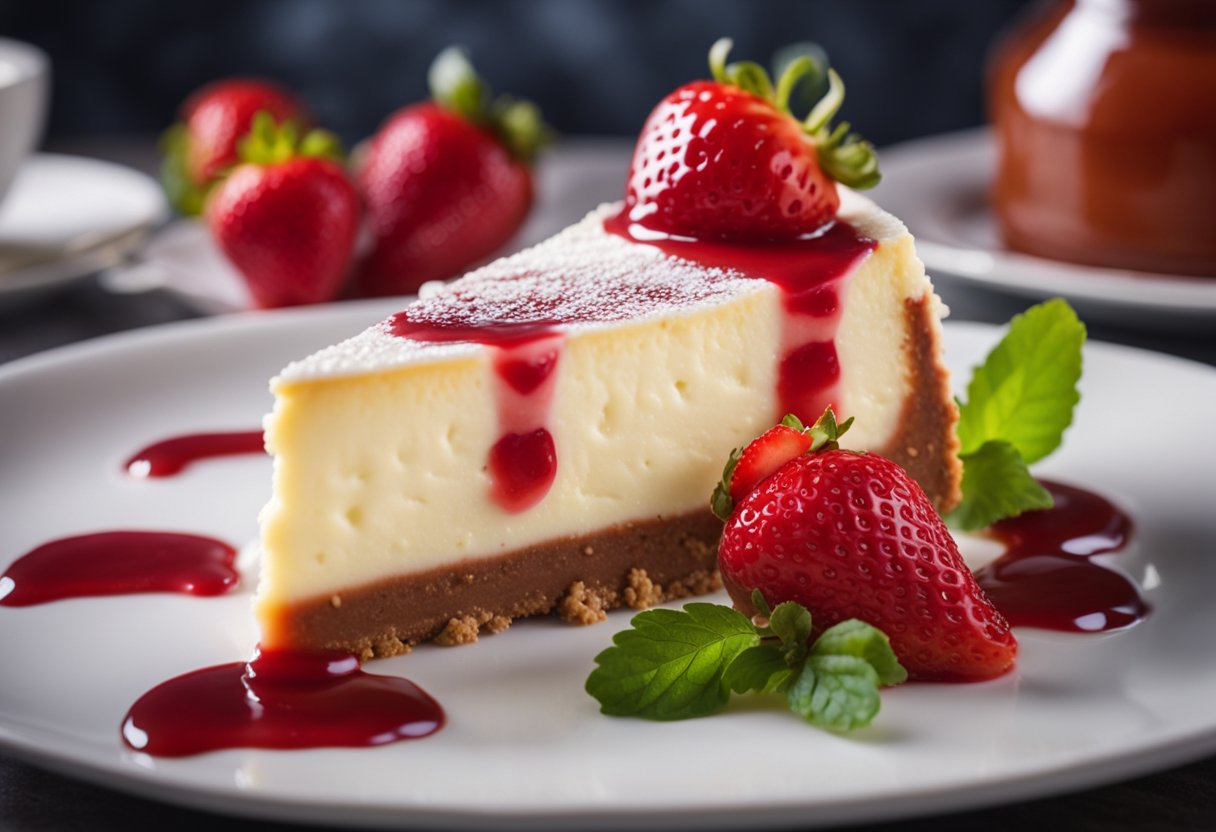 Soft Cotton Cheesecake with Strawberry Sauce