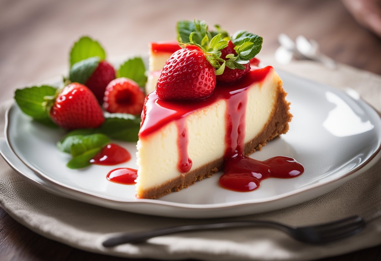 Soft Cotton Cheesecake with Strawberry Sauce