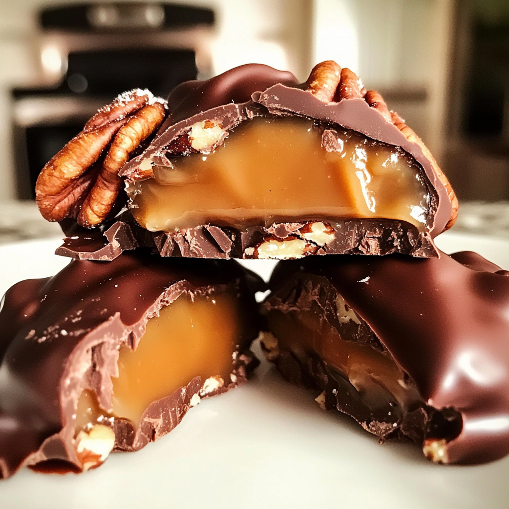 chocolate caramel pecan clusters
