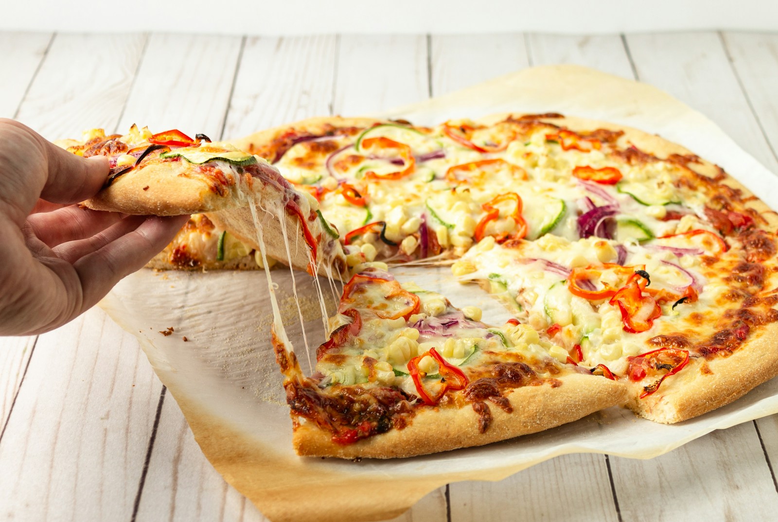 Loaded Green Pepper and Onion Pizza