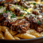 Creamy Garlic Parmesan Steak Pasta