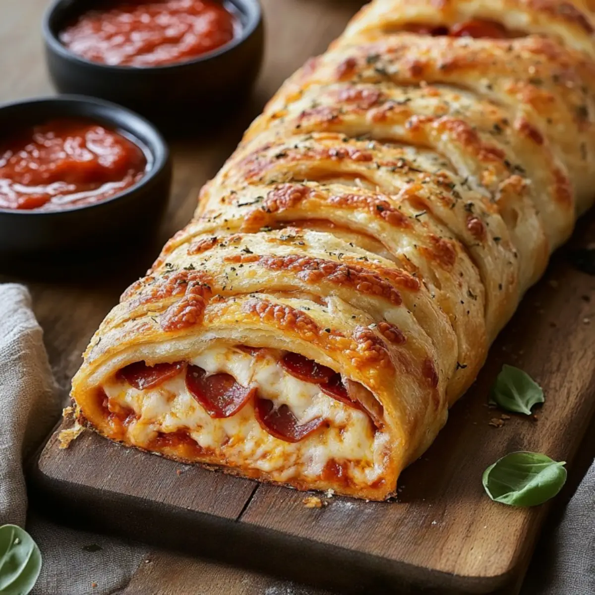 cheesy pepperoni stromboli
