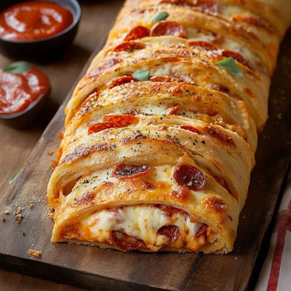 cheesy pepperoni stromboli