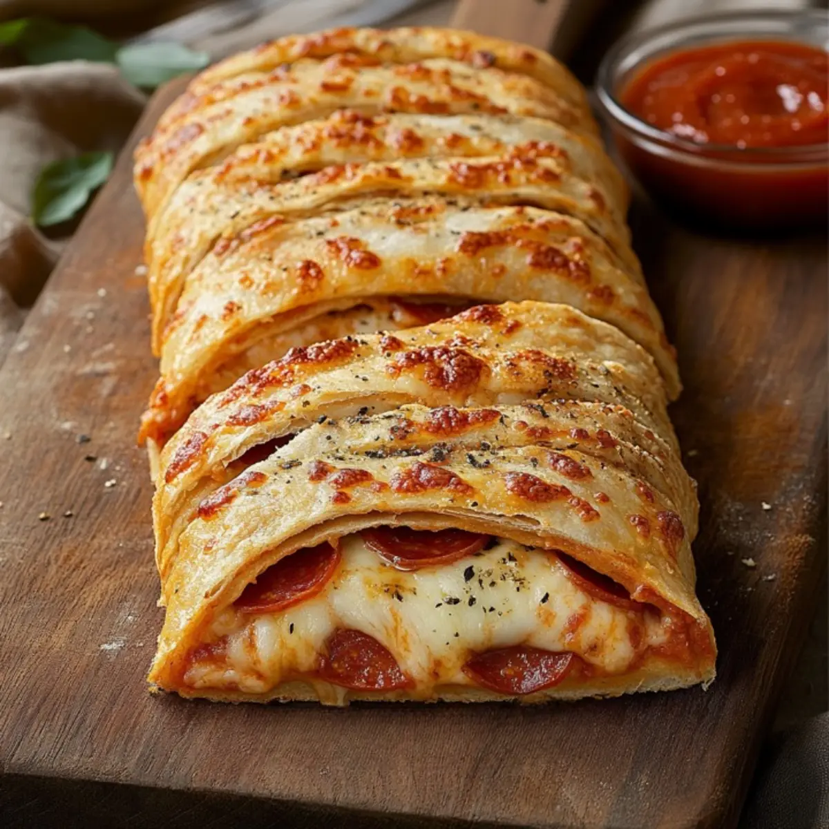 cheesy pepperoni stromboli