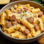 creamy sausage rigatoni