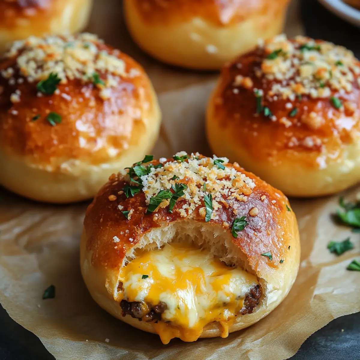 garlic parmesan cheeseburger bombs