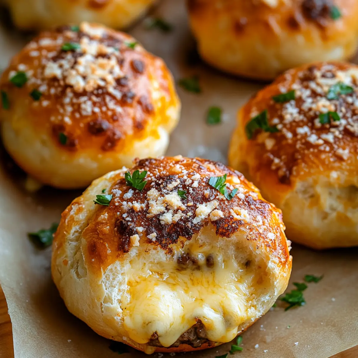 garlic parmesan cheeseburger bombs