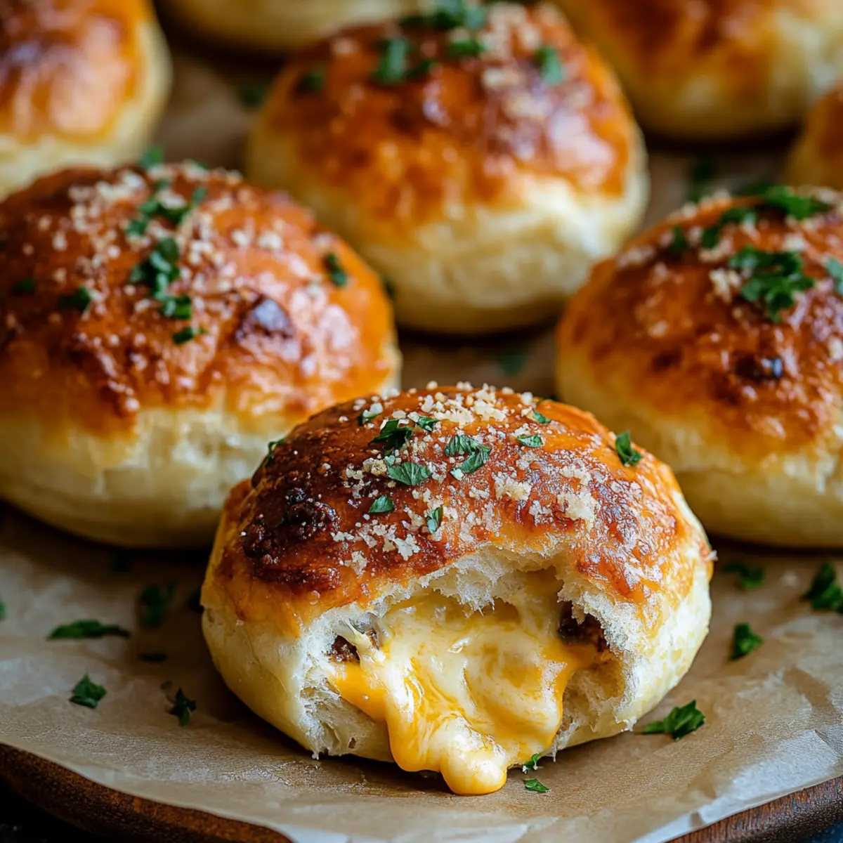 garlic parmesan cheeseburger bombs