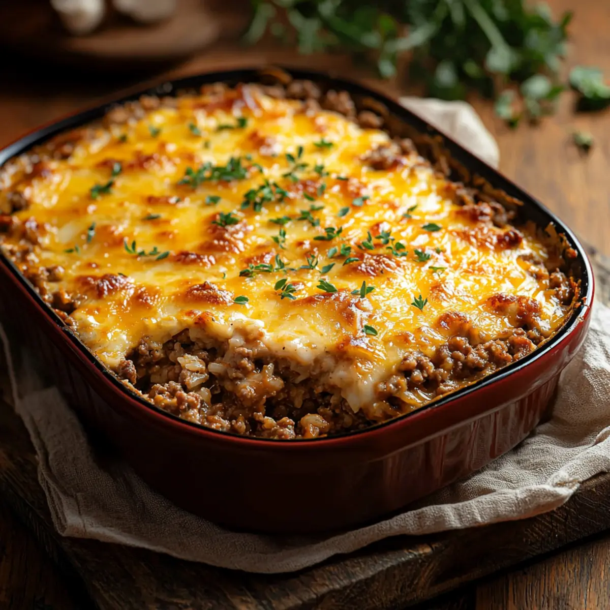 ground beef and rice casserole