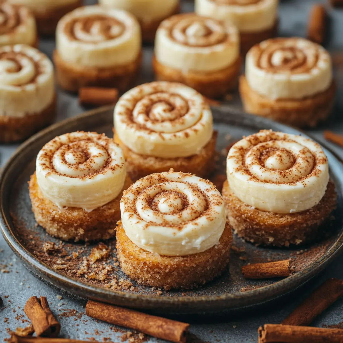 mini cinnamon roll cheesecakes
