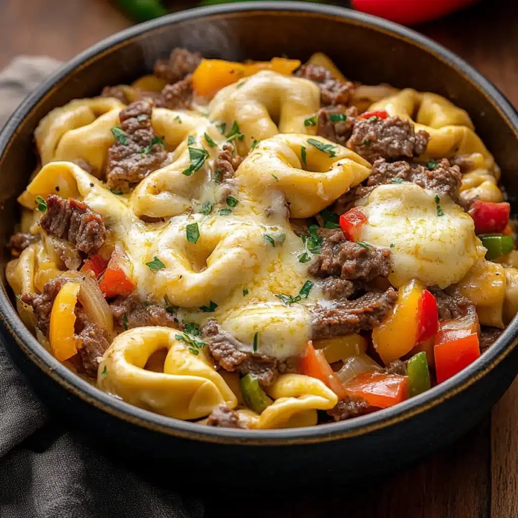 philly cheesesteak tortellini pasta
