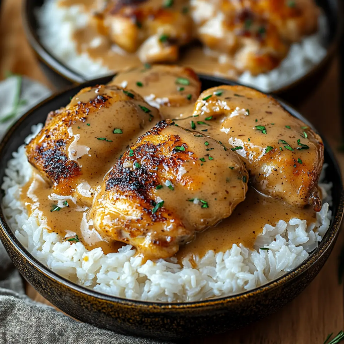savory smothered chicken and rice