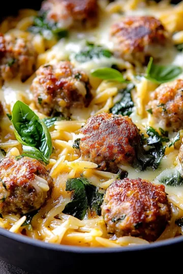 Baked Orzo and Meatballs Recipe