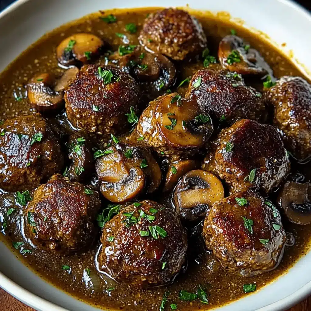 Best Salisbury Steak Meatballs with Rich Mushroom Gravy