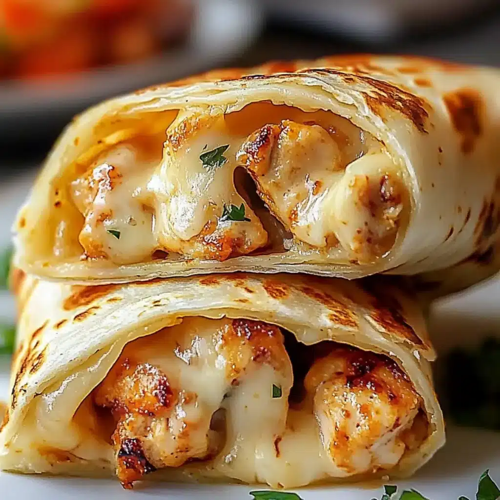 Low Carb Cheesy Garlic Chicken Wraps