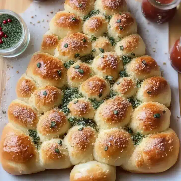 Cheesy Pull-Apart Christmas Tree Bread
