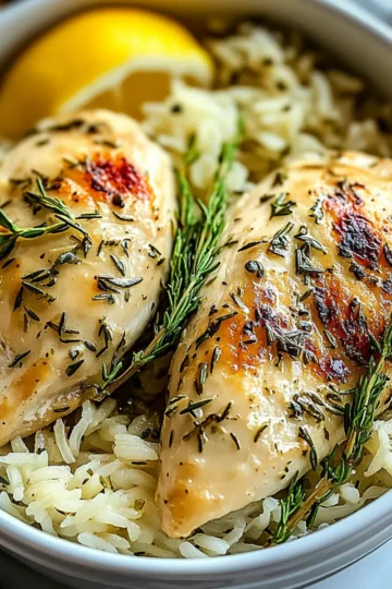 Slow Cooker Lemon Herb Chicken and Rice