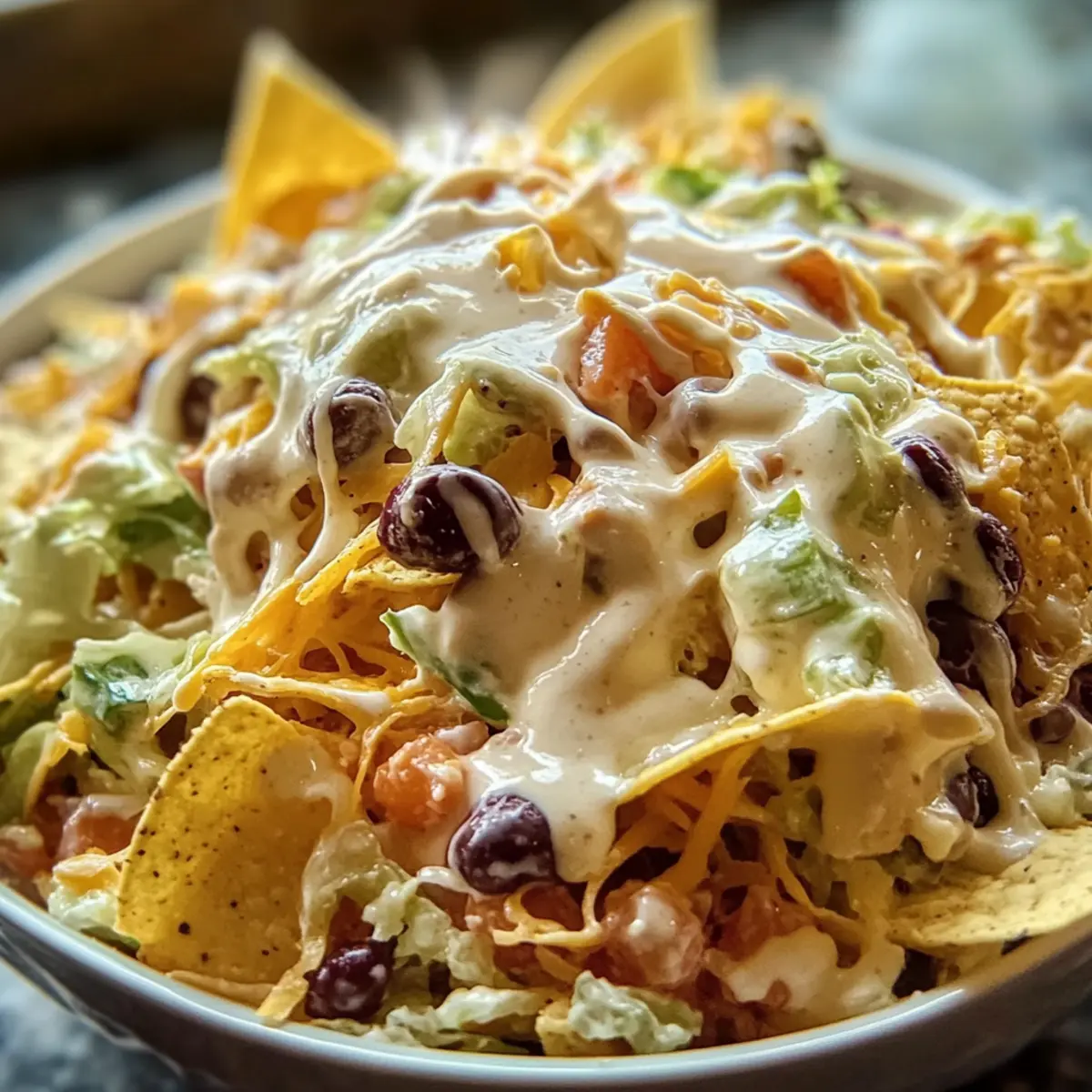 Frito Cowboy Cabbage Salad - Close-up of delicious texture