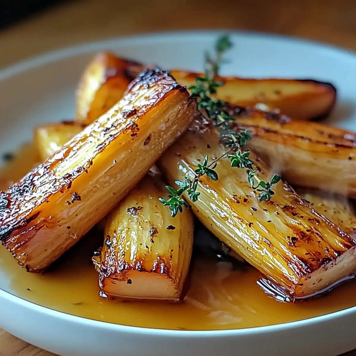 Delicious Maple Roasted Parsnips with Thyme for Cozy Nights - Close-up of delicious texture