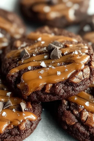 Double Chocolate Salted Caramel Cookies
