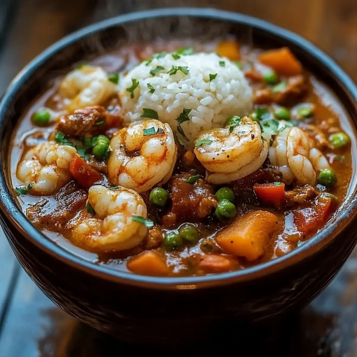 Louisiana Seafood Gumbo - Ingredients prepared