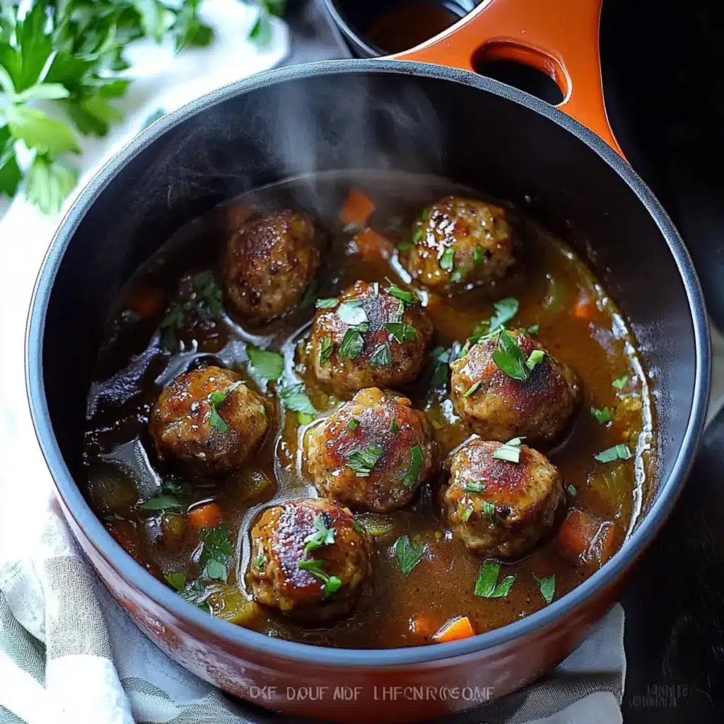 Stuffed Meatballs in Guinness Gravy