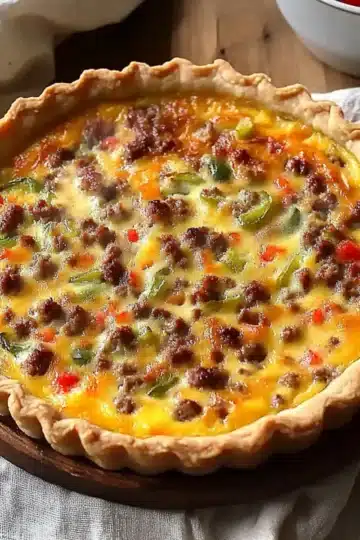 Savory Sausage, Pepper, and Onion Quiche