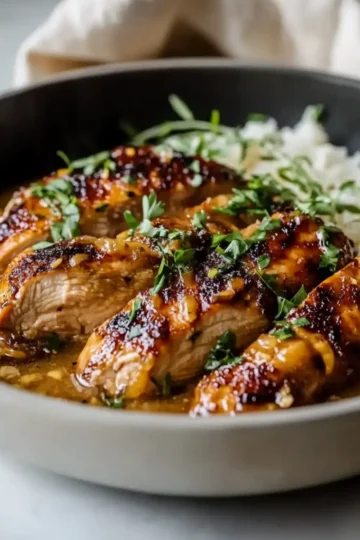 Caramelised Soy Chicken with Garlic Ginger Broth – Easy Dinner Recipe